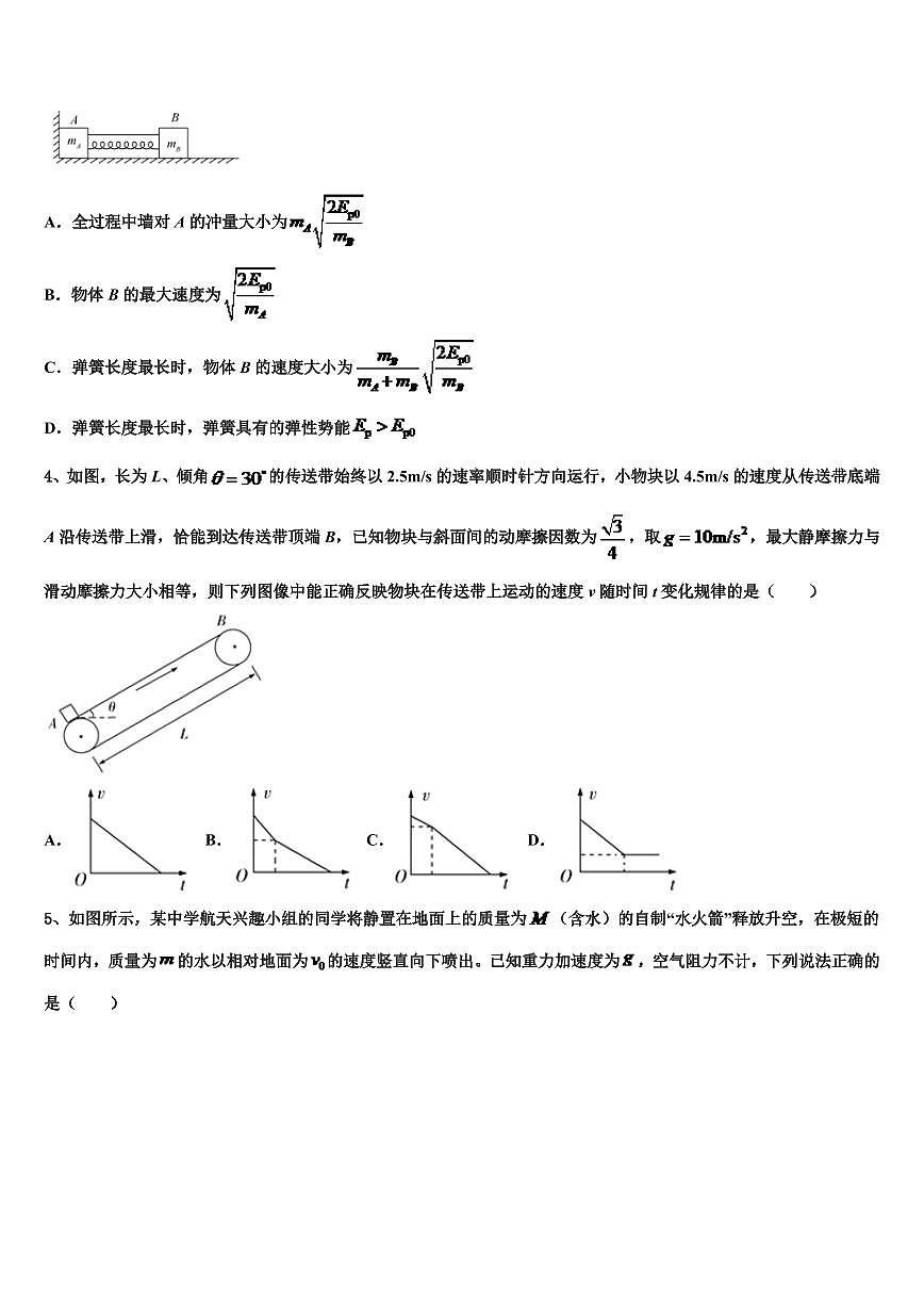 2025届福建省闽侯第一中学高三高考冲刺第一次考试物理试题第2页