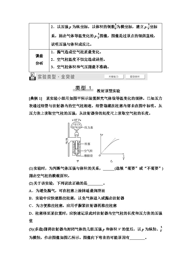 高考物理一轮复习讲义75　第十四章　实验探究课二十　探究气体等温变化的规律第2页