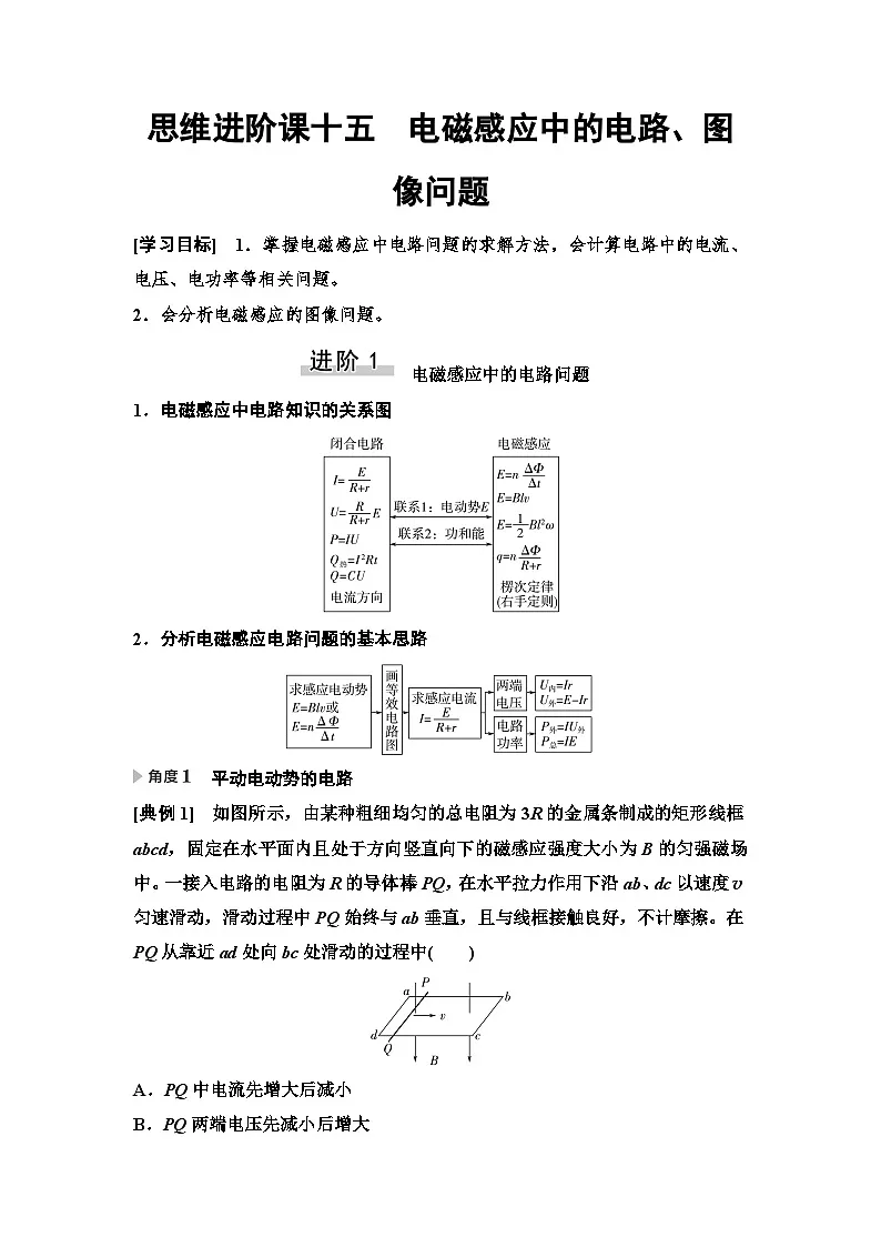 高考物理一轮复习讲义57　第十一章　思维进阶课十五　电磁感应中的电路、图像问题第1页