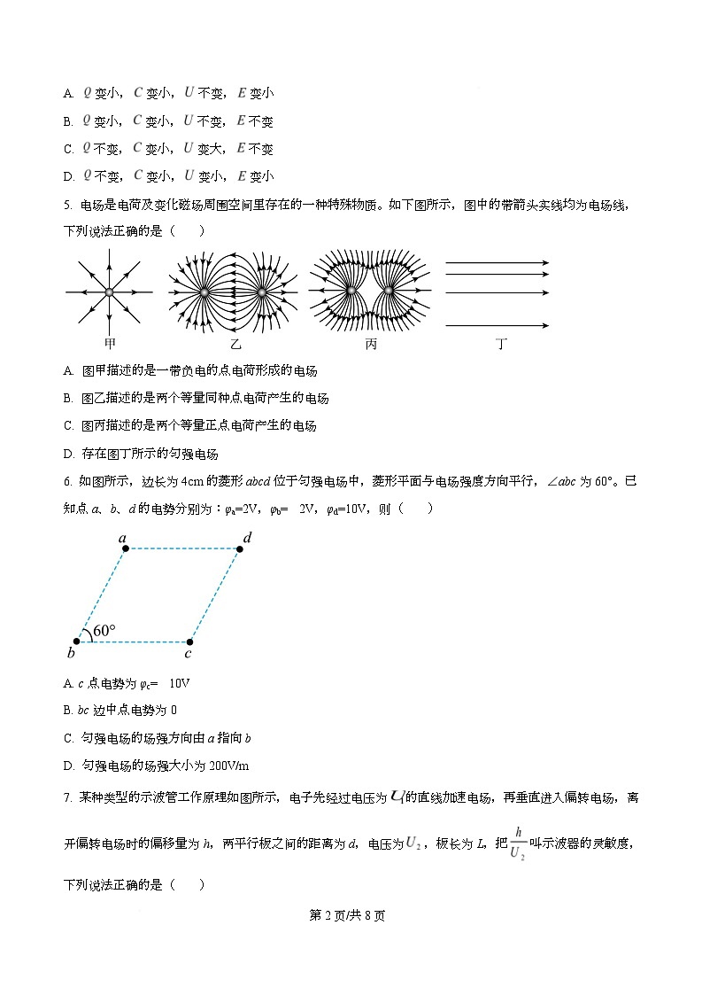 四川省内江市威远中学2025-2026学年高二上学期期中考试物理试题（原卷版）第2页