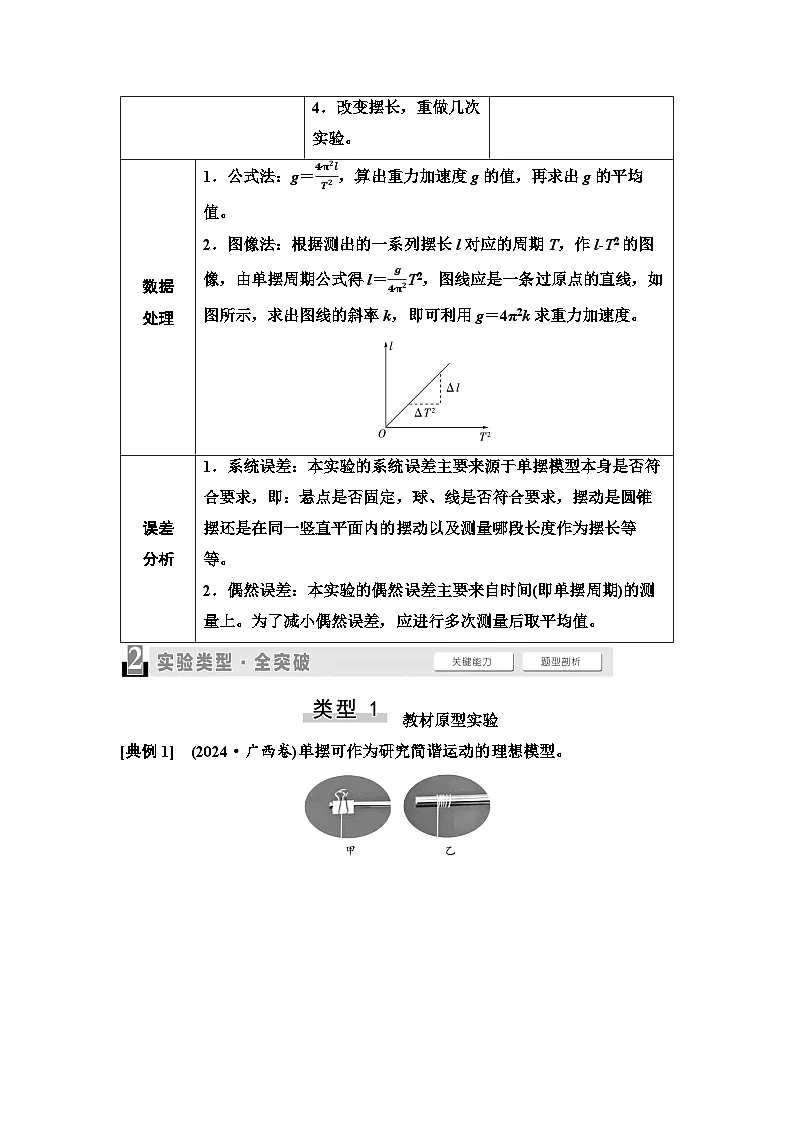 高考物理一轮复习讲义35　第七章　实验探究课九　用单摆测量重力加速度的大小第2页