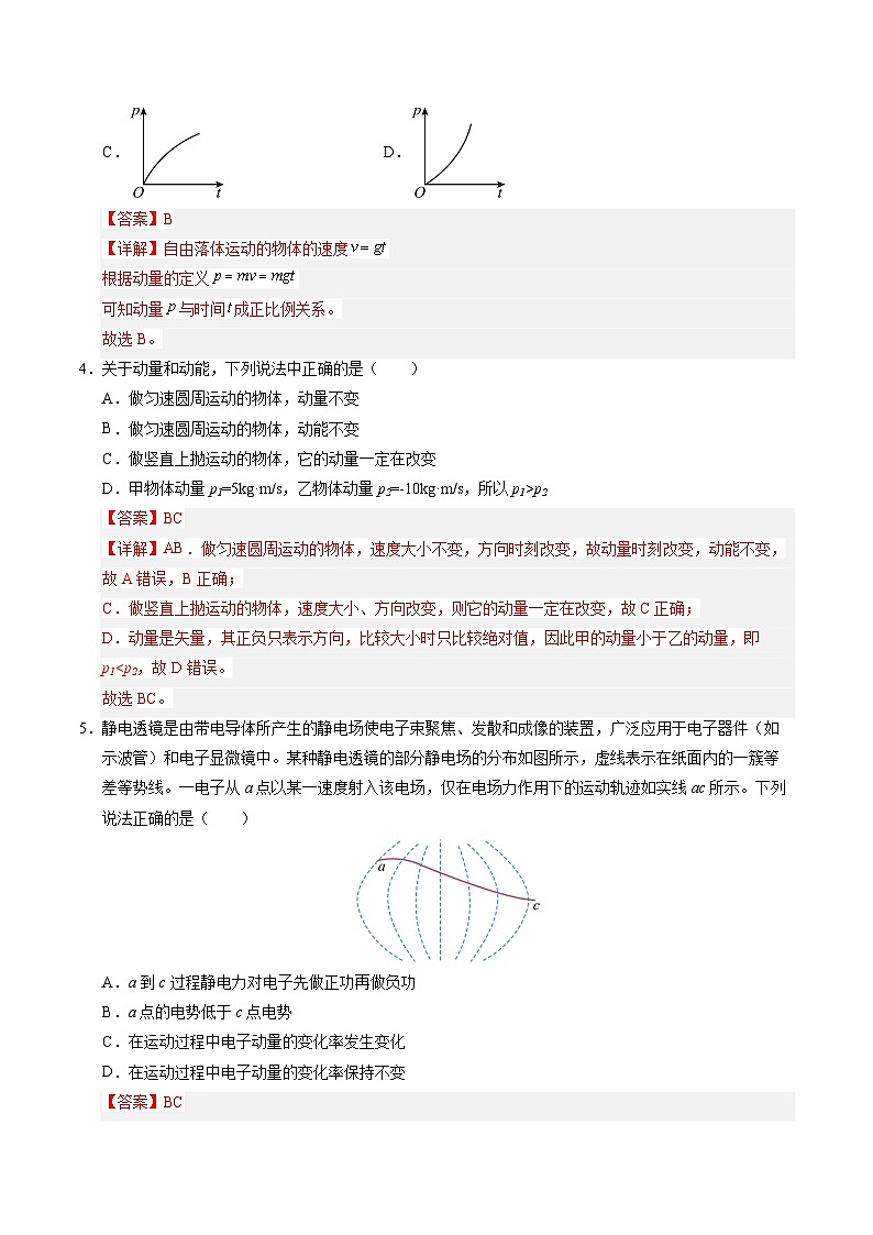 1. 动量（培优考点练）（解析版）第3页