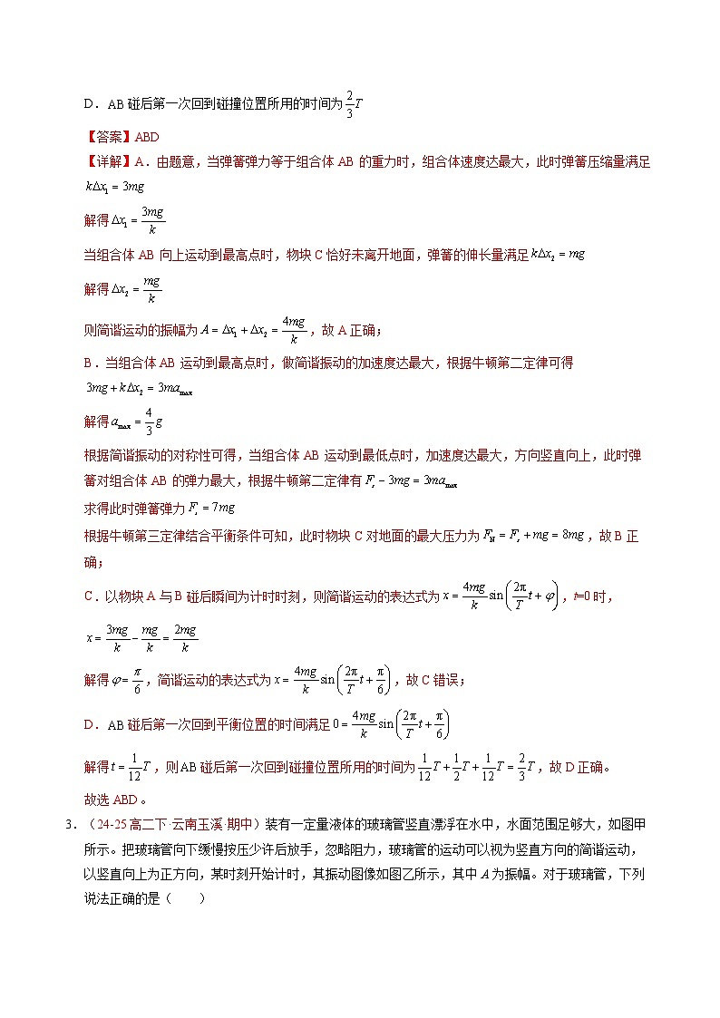 2. 简谐运动的描述（培优考点练）（解析版）第3页