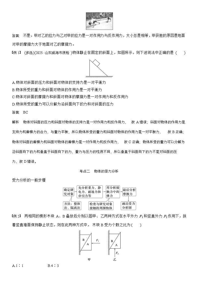 高考物理【一轮复习】讲义练习第二章　第8课时　牛顿第三定律　共点力的平衡第2页