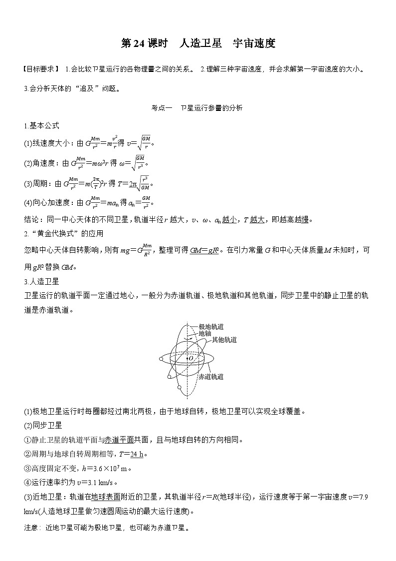 高考物理【一轮复习】讲义练习第五章　第24课时　人造卫星　宇宙速度第1页