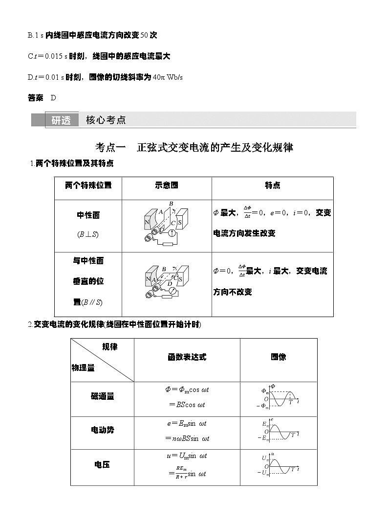 高考物理【一轮复习】讲义练习v第1讲　交变电流的产生和描述第3页