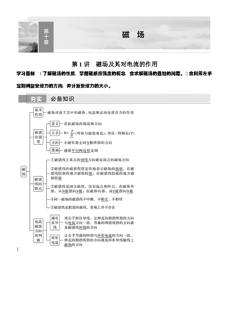 高考物理【一轮复习】讲义练习第1讲　磁场及其对电流的作用第1页