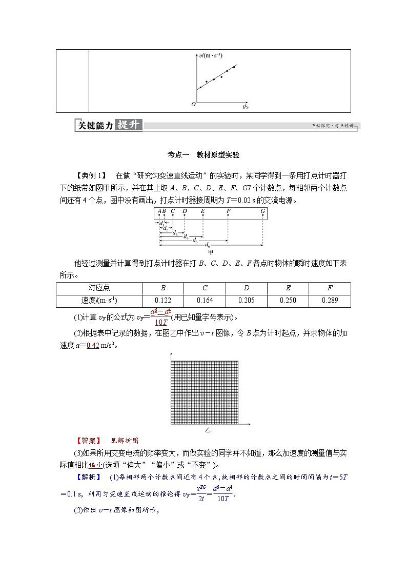高考物理一轮复习讲义练习第一章　第6讲　实验一：探究小车速度随时间变化的规律第2页