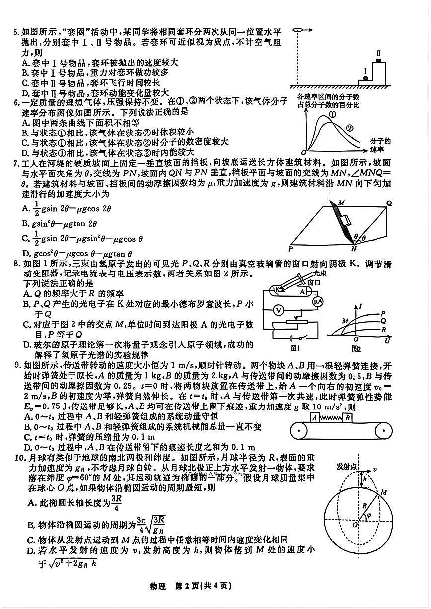 2025年辽宁名校联盟高三上学期11月物理试题无答案第2页