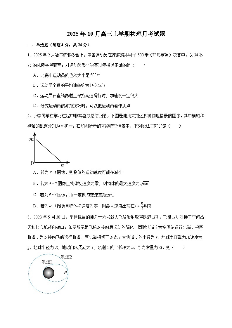 湖南省岳阳市汨罗市第二中学2025~2026学年高三上册（10月）月考物理检测试卷（含答案）第1页