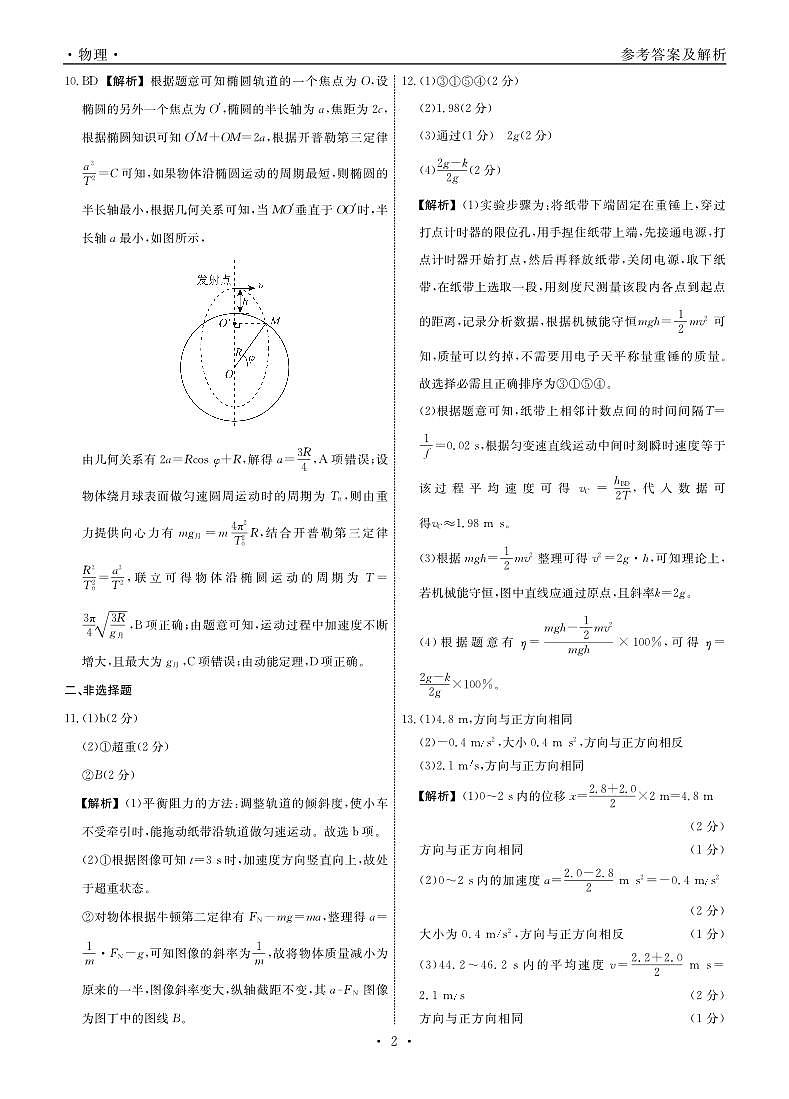 辽宁名校联盟2025年高三上学期11月联考物理试卷答案第2页