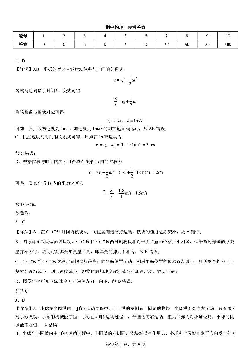 物理答案第1页
