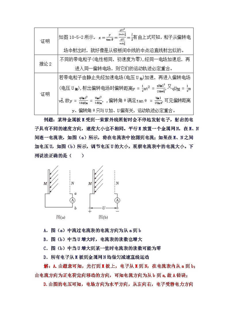 专题09 带电粒子在电场中的运动  （word）2025-2026学年高二上物理必修三人教版2019 期中复习学案专题知识点+习题（解析版）第3页
