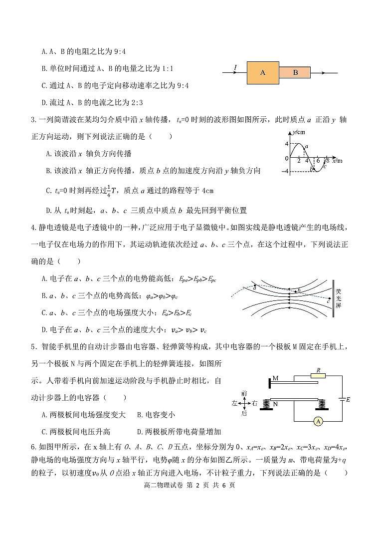 湖北省部分省级示范高中2025-2026学年高二上学期期中测试物理试卷 PDF第2页