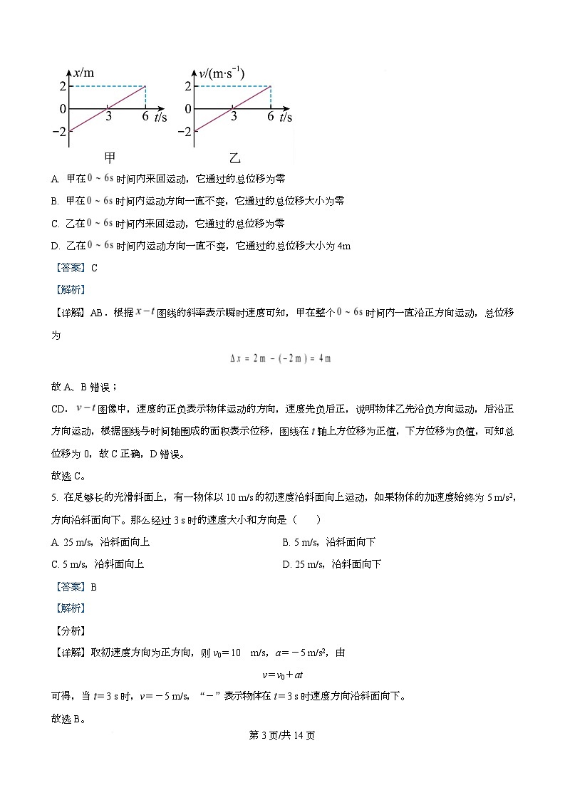 广东省湛江市第二十一中学2025-2026学年高一上学期10月月考物理试卷 Word版含解析第3页