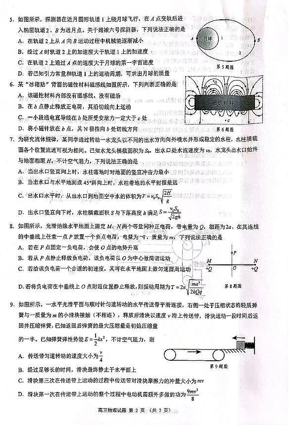 浙江省9+1高中联盟2026届高三上学期期中物理试题第2页