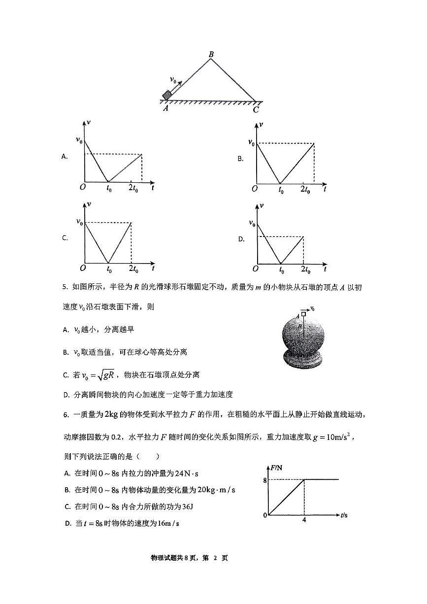 山东省滨州市惠民县2025-2026学年高三上学期11月期中物理试题第2页