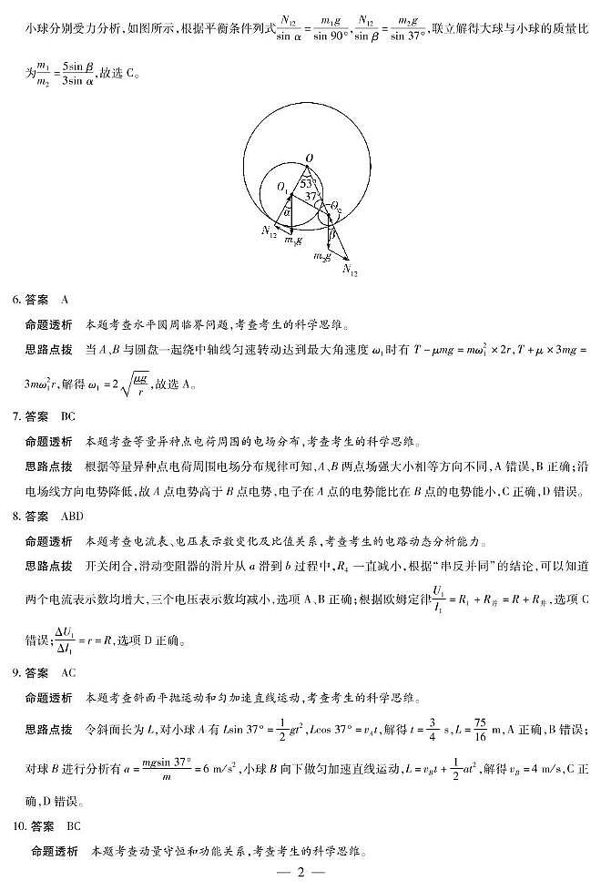 湖南湘一名校联盟2025-2026学年高二上学期11月期中物理答案第2页