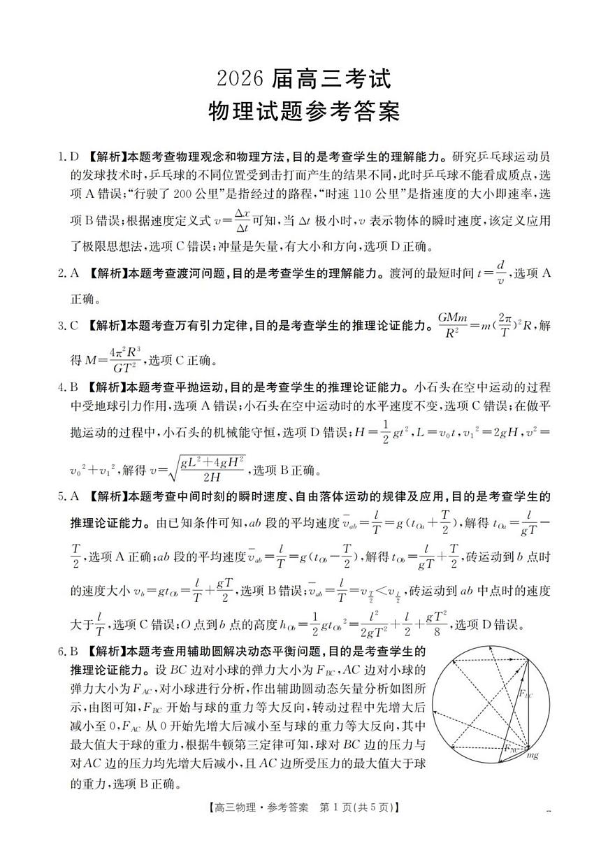 物理答案_扫描版第1页