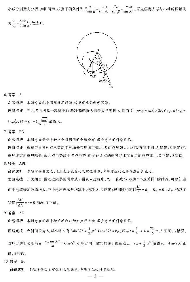 湖南湘一名校联盟2025-2026学年高二上学期11月期中物理答案第2页