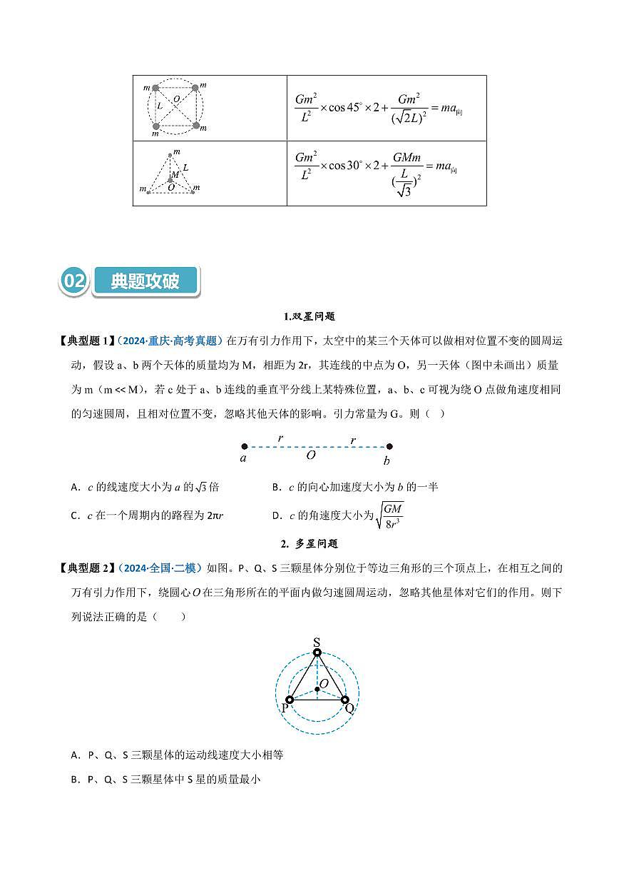 高考物理一轮复习【模型大全】讲义模型20 双星或多星模型(原卷版)第2页
