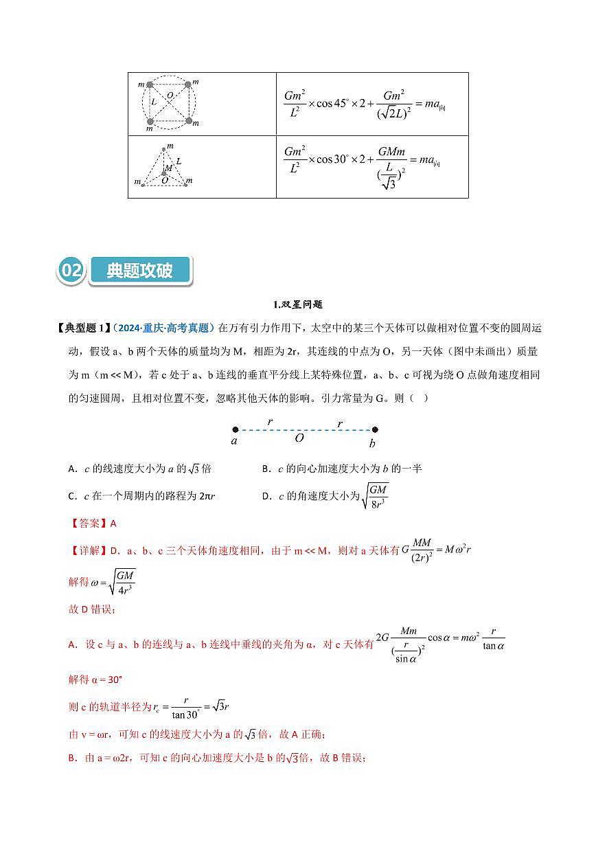 高考物理一轮复习【模型大全】讲义模型20 双星或多星模型(解析版)第2页