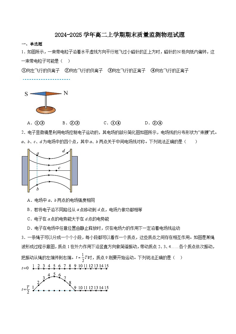 四川省乐山市重点高中2024-2025学年高二上学期期末质量监测物理试卷 （哈答案）第1页