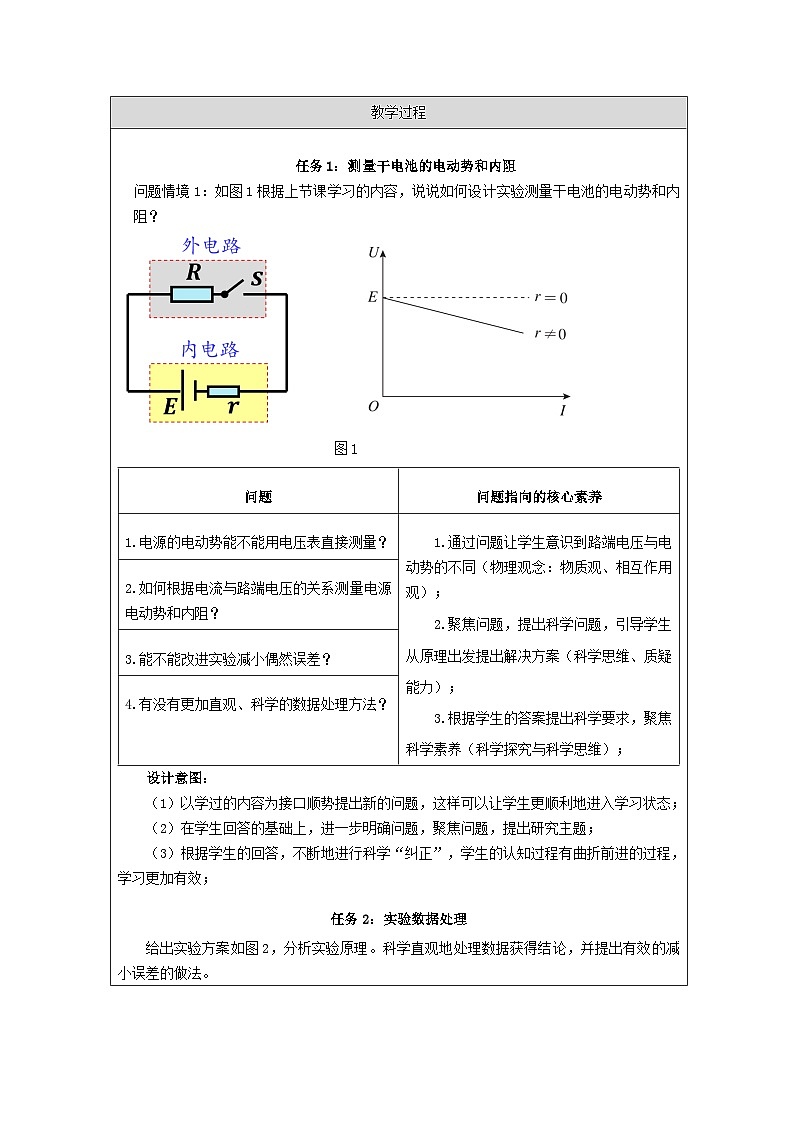 人教版高中物理必修第三册12.3.实验：电池电动势和内阻的测量 表格式教案第2页