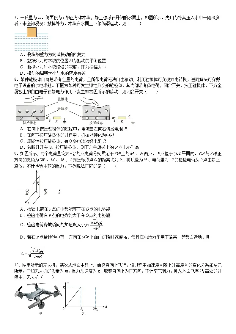 广东省广州市外国语学校2025-2026学年高三上学期11月阶段检测（期中）物理试题第2页