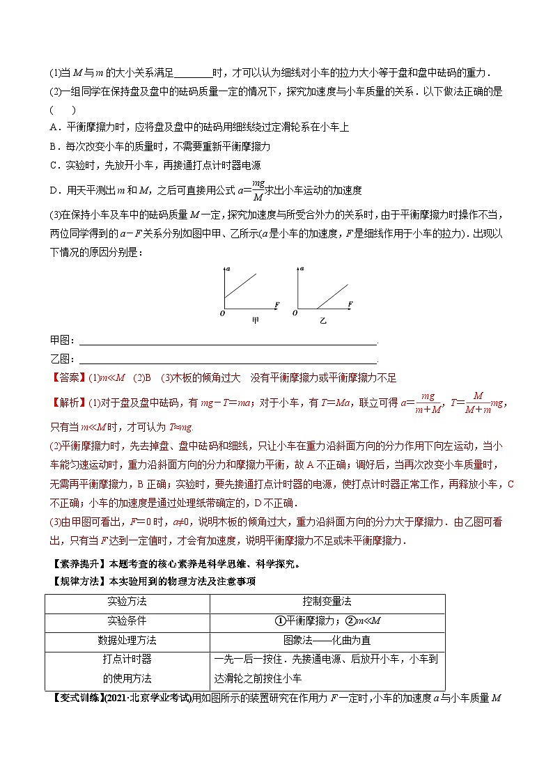 （人教版）必修第一册高一物理同步讲练测专题4.2 实验：探究加速度与力、质量的关系（讲）（解析版）第2页