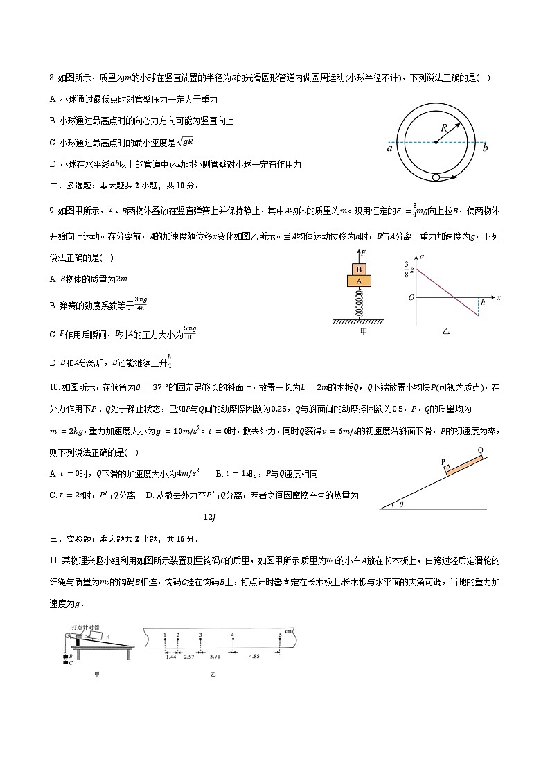定远育才学校2025-2026学年高三（上）11月第四次检测物理试卷第3页