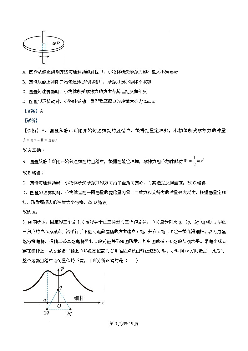 重庆市第一中学2026届高三上学期10月月考物理试卷 Word版含解析第2页