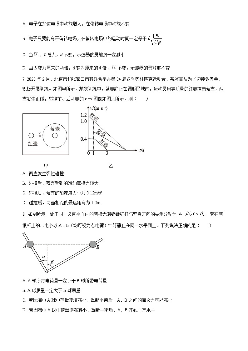 2026届黑龙江省佳木斯市第一中学高三上学期第四次调研考试物理试卷 Word版无答案第3页