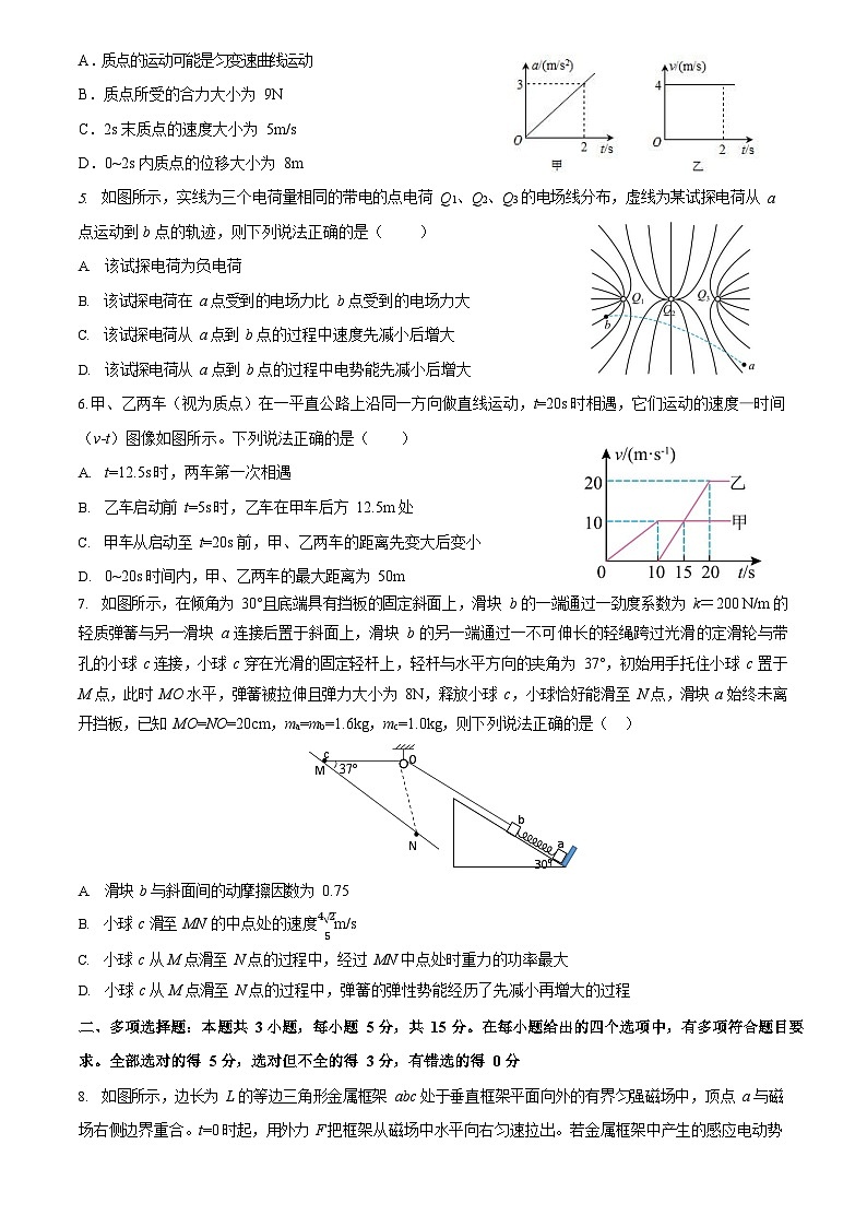 重庆市育才中学校2022-2023学年高三下学期开学考试物理试题含解析答案第2页