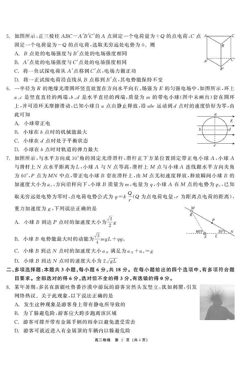 2025年广东省深圳市深圳外国语学校高二上期中考试物理试卷第2页
