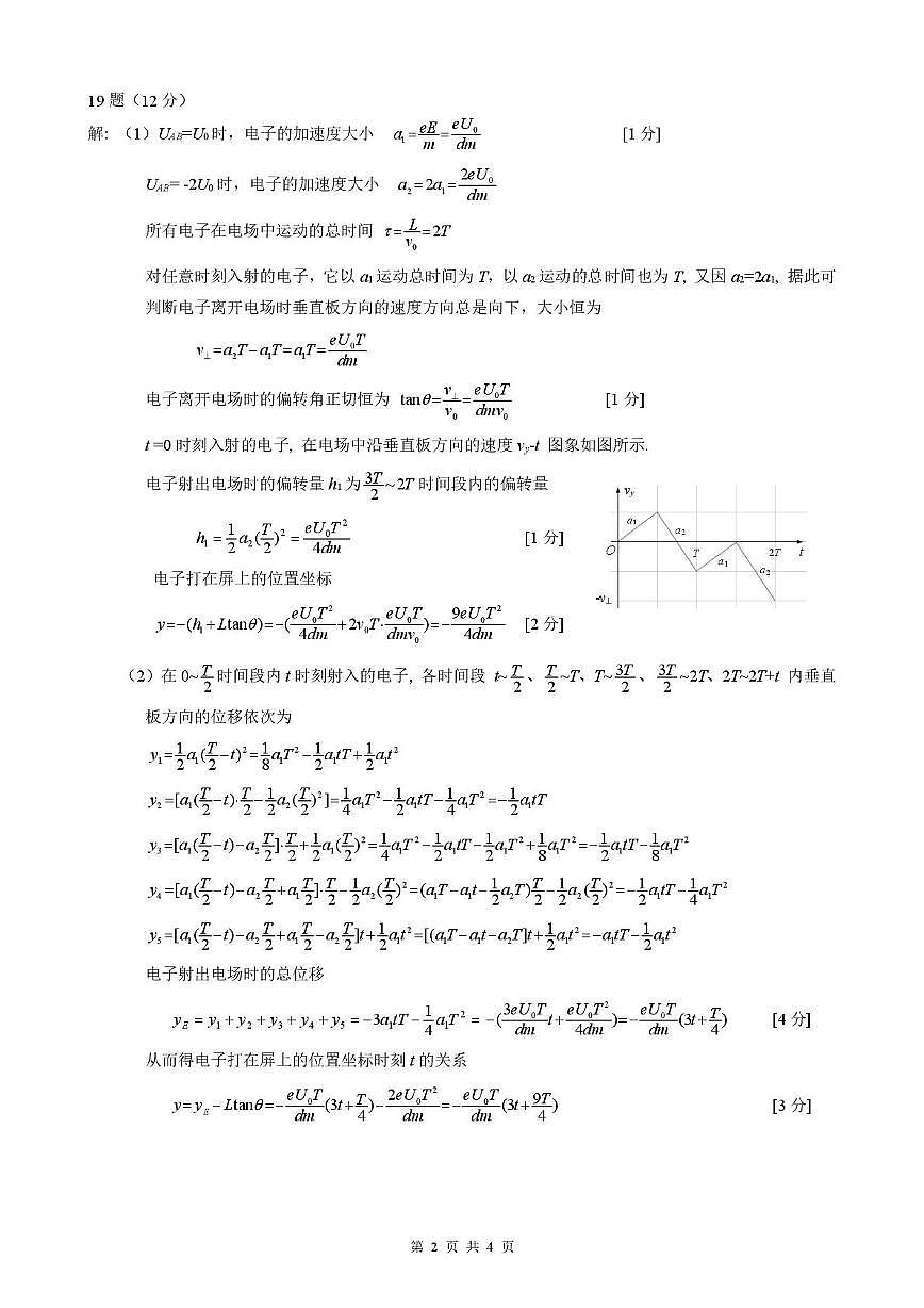 2025年宁波市物理竞赛试题参考答案及评分标准第2页