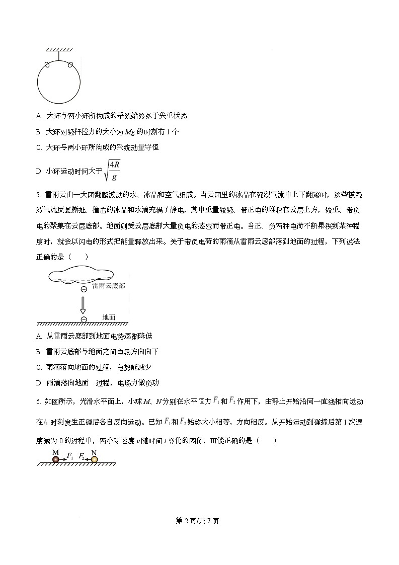 四川省德阳市罗江中学2024-2025学年高三下学期月考物理试卷（原卷版）第2页