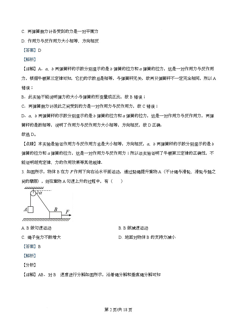 四川省绵阳市东辰学校2026届高三上学期期中考试物理试题 Word版含解析第2页