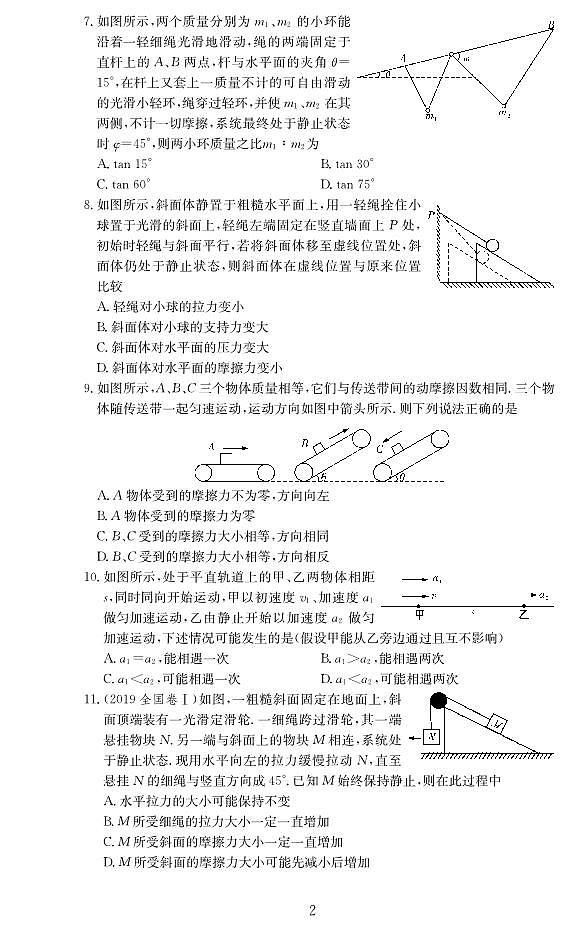 【15套】高考物理总复习单元同步滚动测试卷含答案（168页）第2页