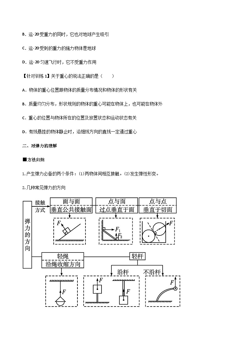 （人教版）必修第一册高一物理同步导学案3.1 重力与弹力（原卷版）第3页