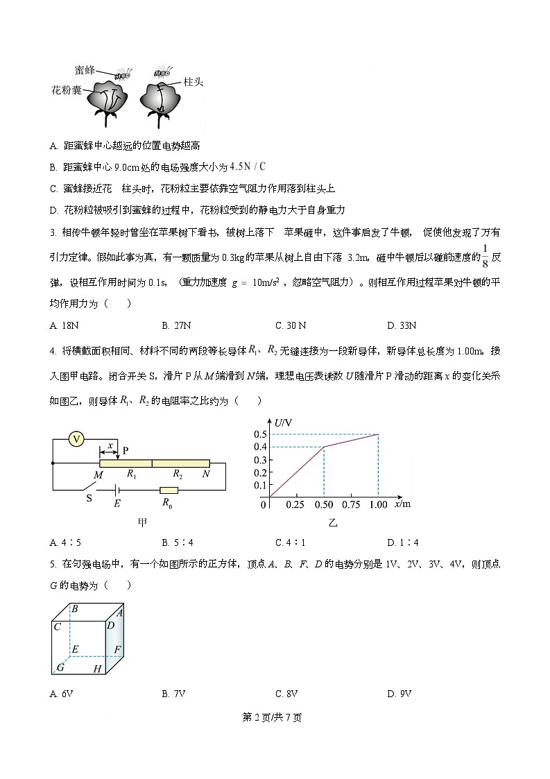 安徽省合肥市第一中学2025-2026学年高二上学期11月期中物理试题  Word版无答案第2页