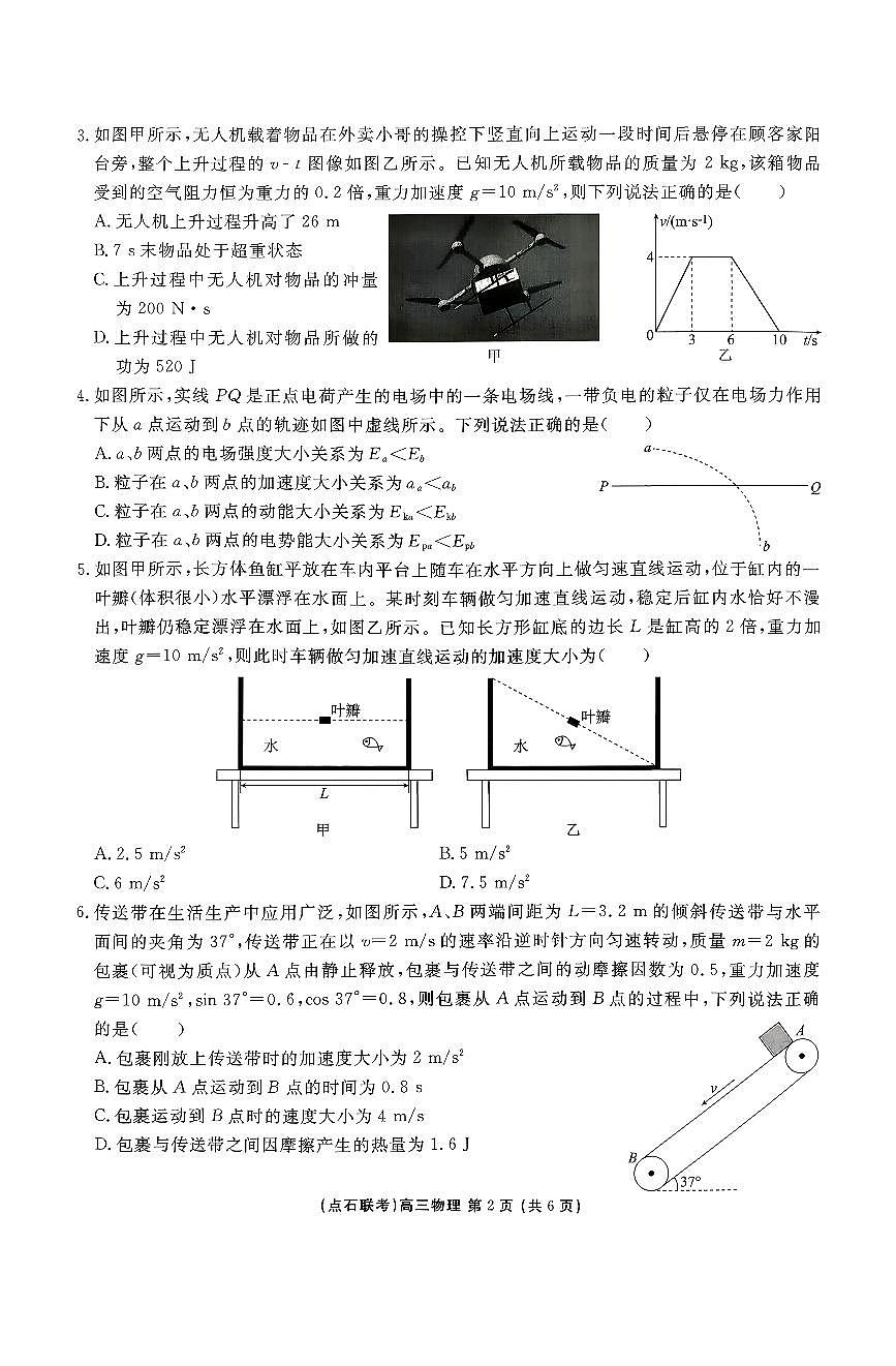 【点石联考】高三12月物理试题（A版）第2页