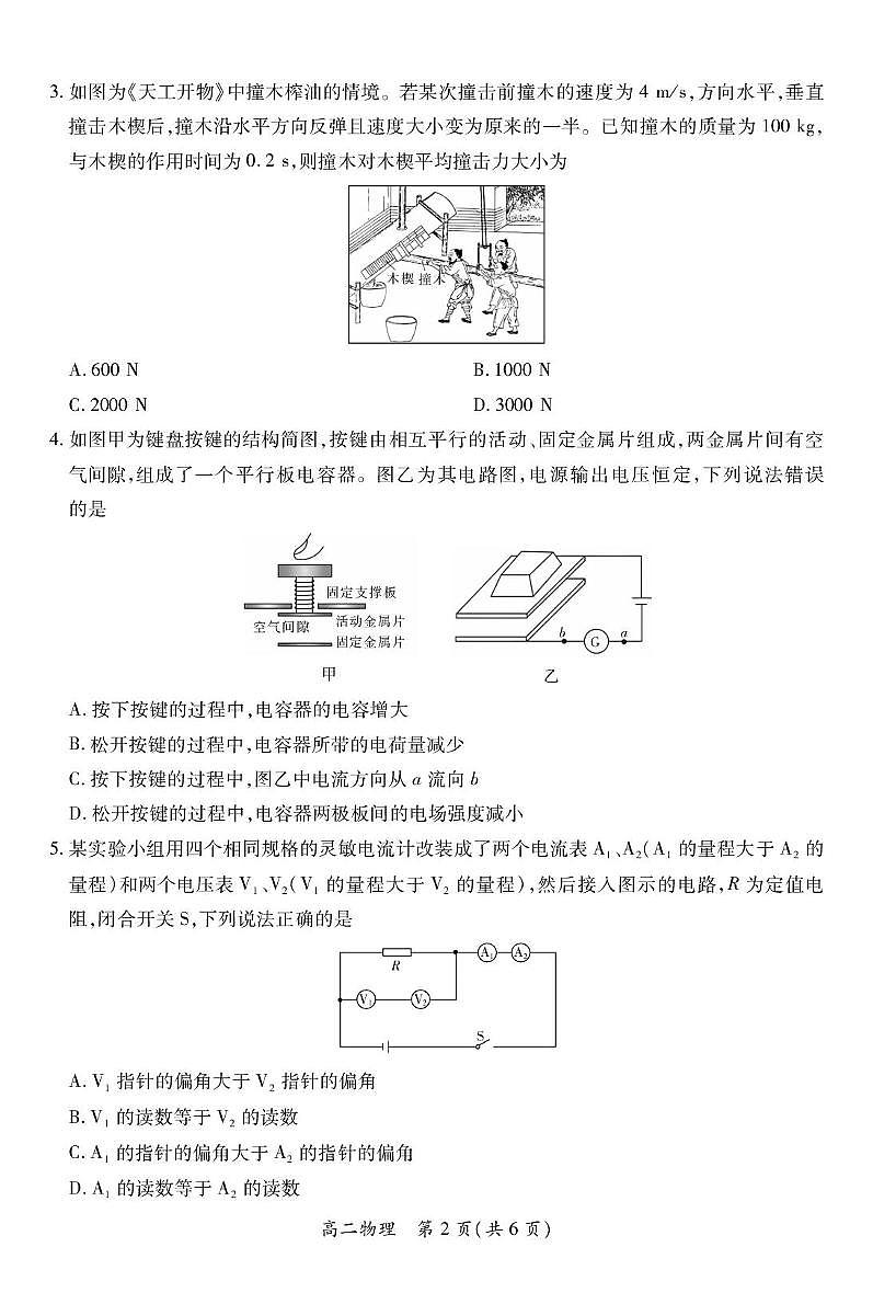 江西上进联盟2025-2026学年高二上学期12月联盟物理试题第2页