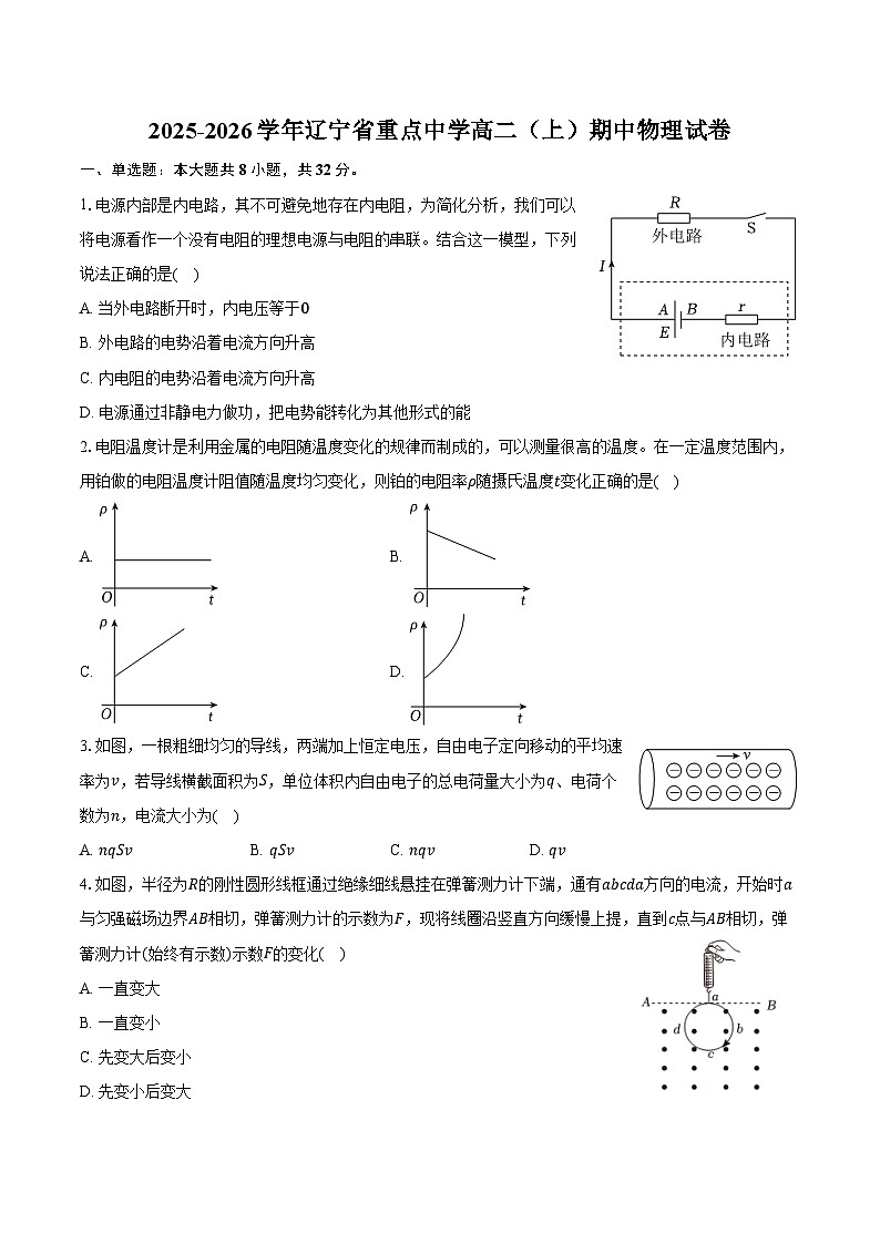 2025-2026学年辽宁省重点中学高二（上）期中物理试卷（含答案）第1页