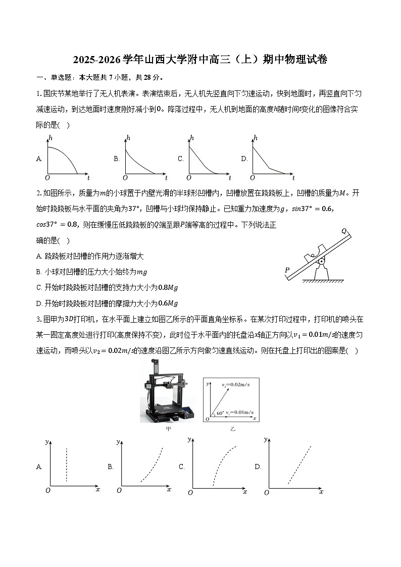 2025-2026学年山西大学附中高三（上）期中物理试卷（含答案）第1页