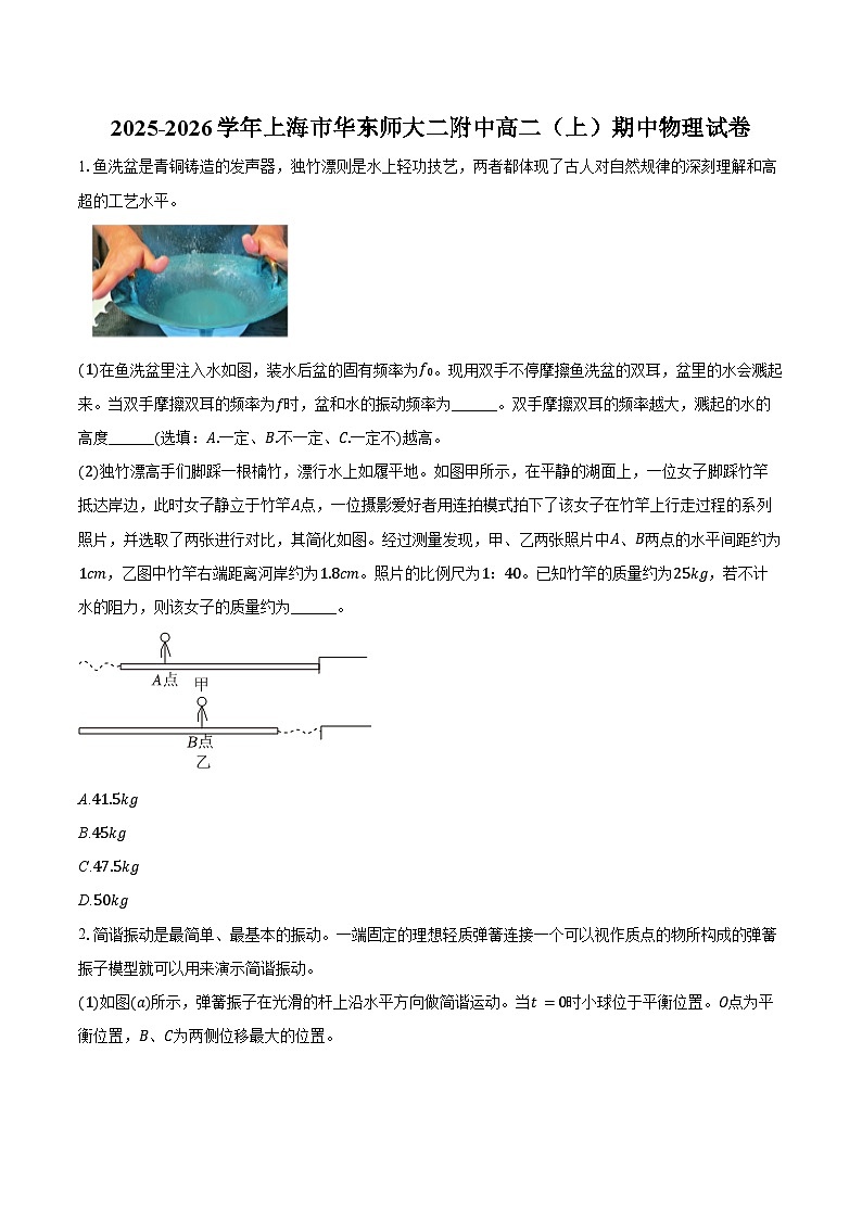 2025-2026学年上海市华东师大二附中高二（上）期中物理试卷（含答案）第1页