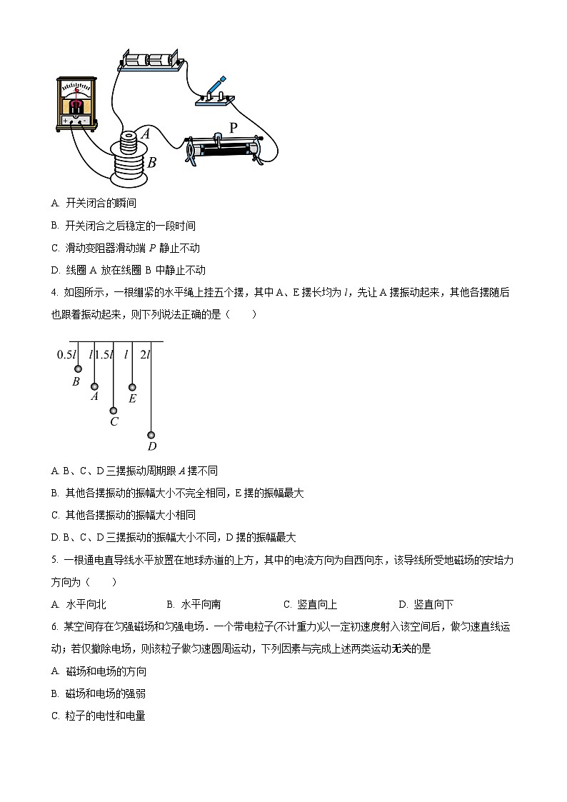 北京市十一学校顺义学校2024-2025学年高二下学期3月月考物理试卷第2页