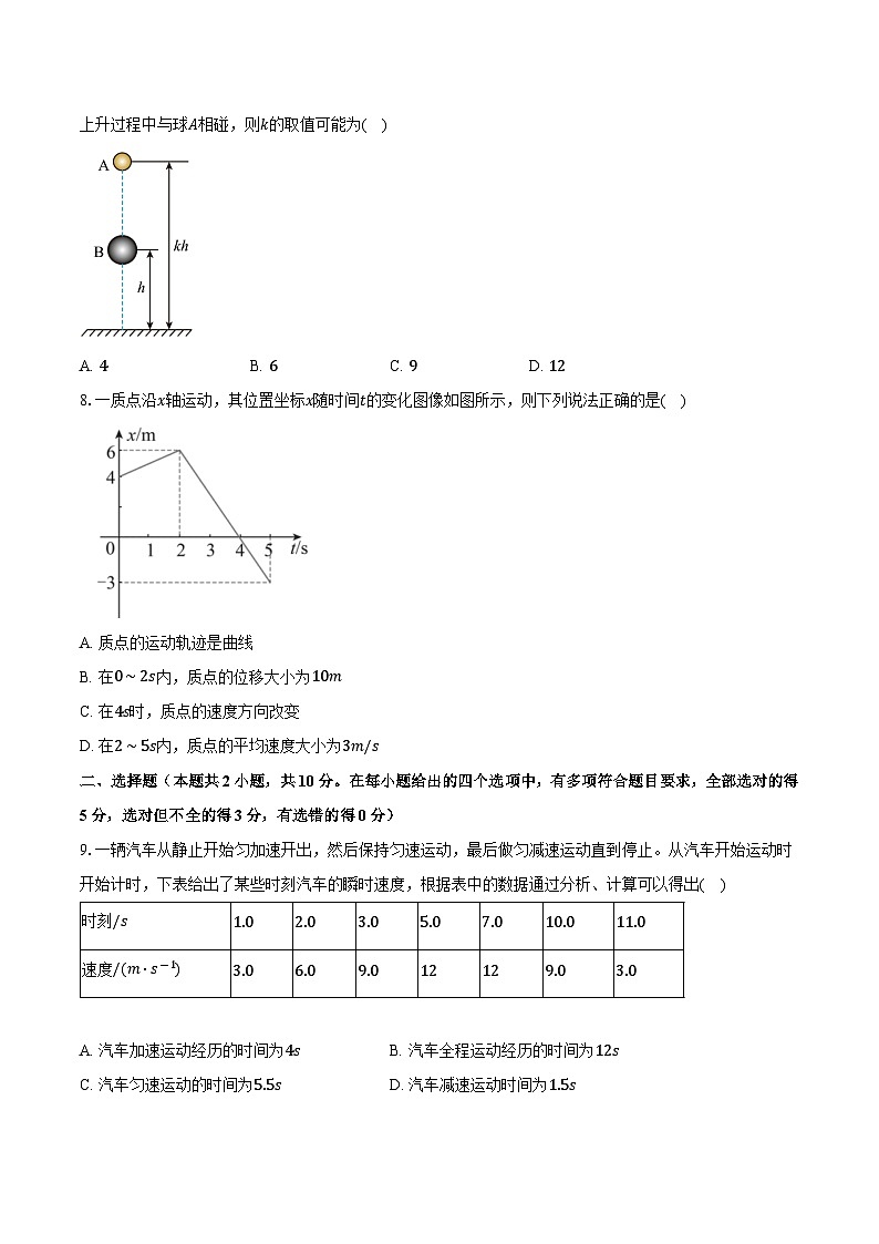 安徽省滁州市2025-2026学年高一物理上学期期末模拟卷一第3页