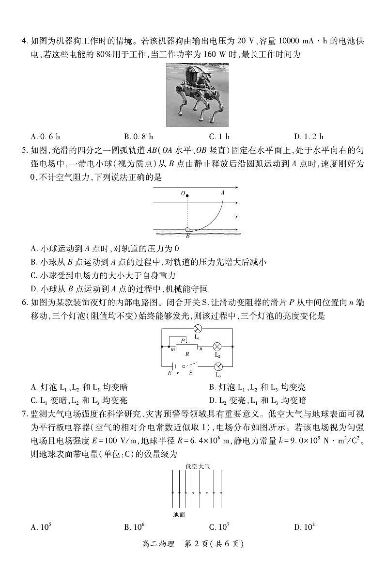 江西省上进联考2025-2026学年高二上学期11月期中考试·物理第2页