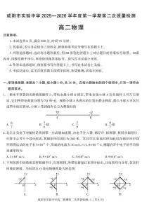 陕西省咸阳市实验中学2025-2026学年高二上学期第二次质量检测物理试卷（含答案）
